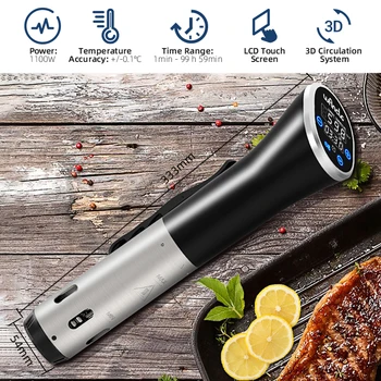 Wancle 1100W Sous Vide Cooker LCD Touch Immersion Circulator Accurate Cooking IPX7 Waterproof Vacuum Cooker
