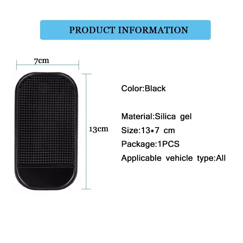 Universal Car Anti-Slip Mat Car Non Slip Mat Non Slip Mat Car Dashboard Mat Non Slip Dash Mat Silicone Anti Slip Pad Silicone Anti Skid Pad Auto Dashboard Super Sticky Anti-skid Silicone Mat Car PVC Phone-Slip Interior Accessories