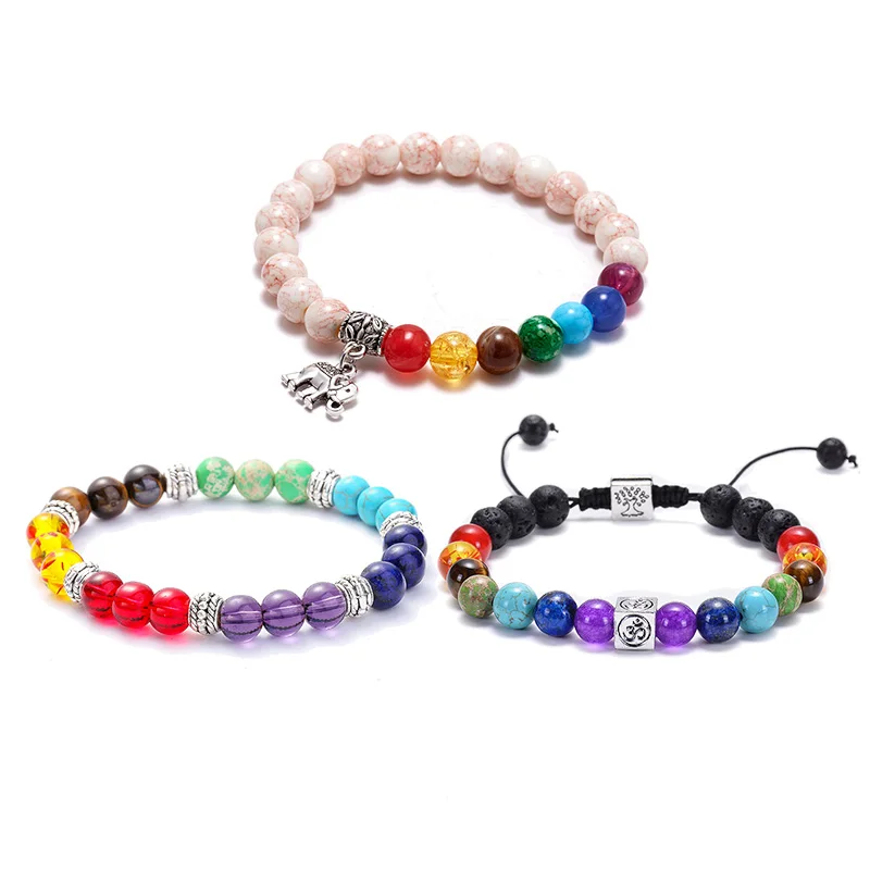 Le Petit Olivier Set Bijoux Chakra Collier Et Bracelet - Pierres Naturelles - Équilibrage énergie Méditation Collier Bracelet Pierres Chakra