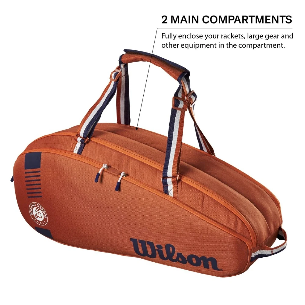 Wilson 2024 France Open Team 3-6 pcs Duffel Tennis Racket Bag Roland Garros Clay Court Tournament Tennis Racquet Bag Clay Navy