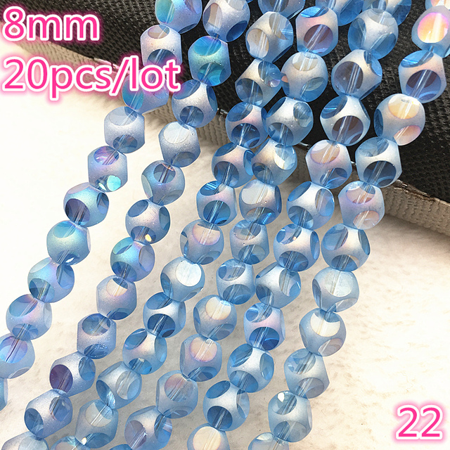 20pcs 8mm Austria Crystal Earrings Choker Bead Glass Bead Spacer Bead For Jewelry Making Necklace