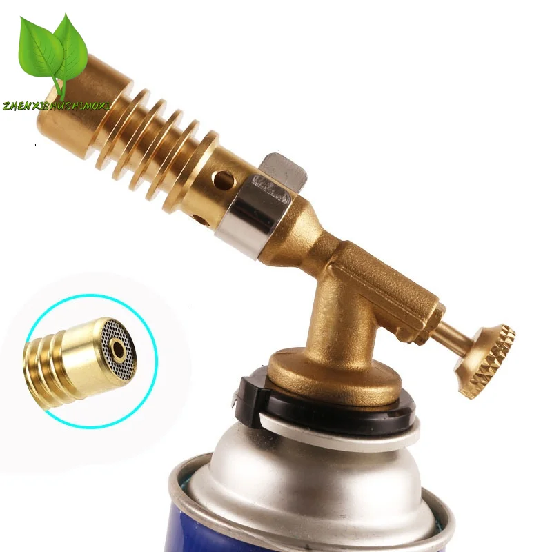 Portable Gas Burner Portable Welding Torch Flame Gun High Temperature Brass Mapp Gas Burner Brazing Solder Propane Plumbing 1Pc