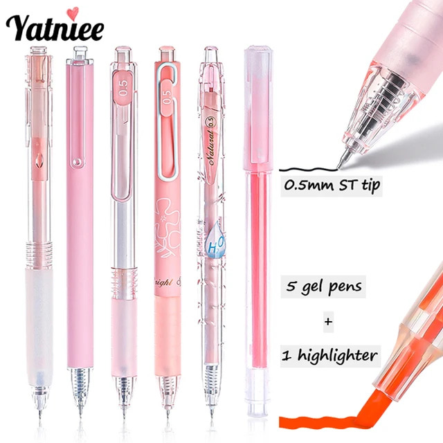 Yatniee 6pcs Kawaii Gel Pen New Gel Pen highlighter Japanese Pen Pretty  Stationery Supplies Pens For Writing Korean Stationery - AliExpress