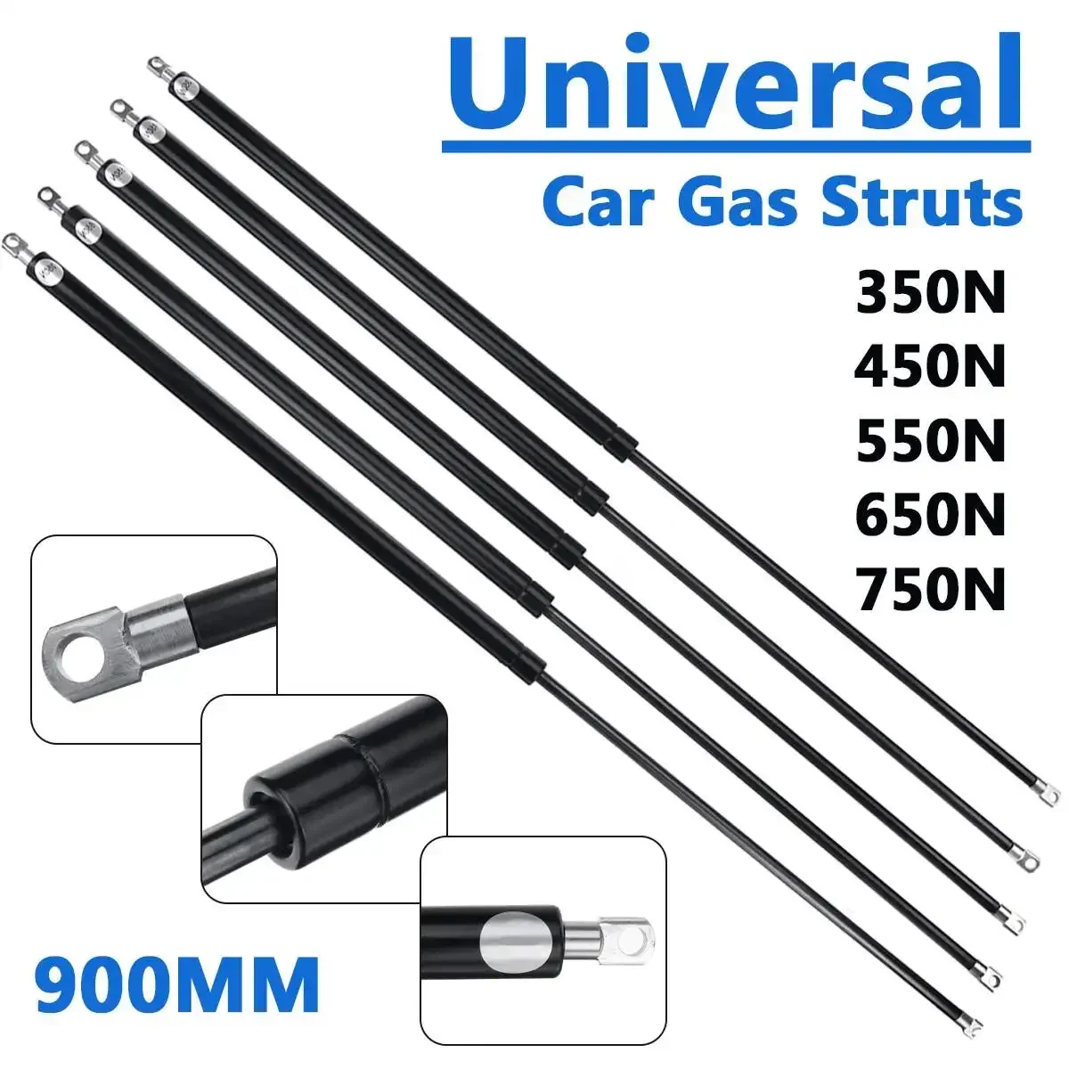 2pcs 900mm 350N-750N Car Gas Strut Bars Gas Spring Hood Support Rod Shock Lift for RV Bed Window Bus Caravans Hood Boot Body Kit