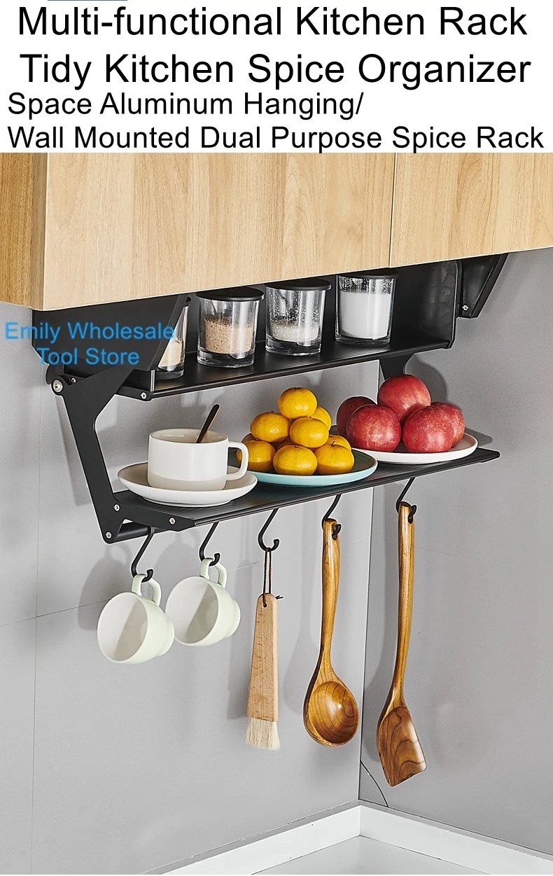 Description Picture 2 of itemKitchen food preparation and vegetable preparation artifacts spice rack spice rack folding cabinet spice storage racks