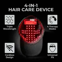 Casque de thérapie par lumière rouge pour la croissance rapide des cheveux, dispositif de thérapie par lumière rouge et infrarouge pour le traitement de la perte de cheveux, avec chargement USB, anti-chute de cheveux 4