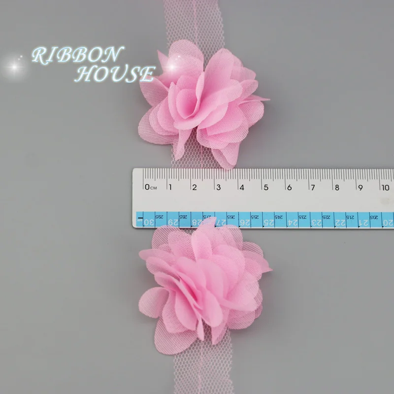 (60pieces/lot) 50mm Petal Chiffon Lace Fabric Webbing Decoration Love Gift Ribbons Crafts Handmade DIY Flower Laces