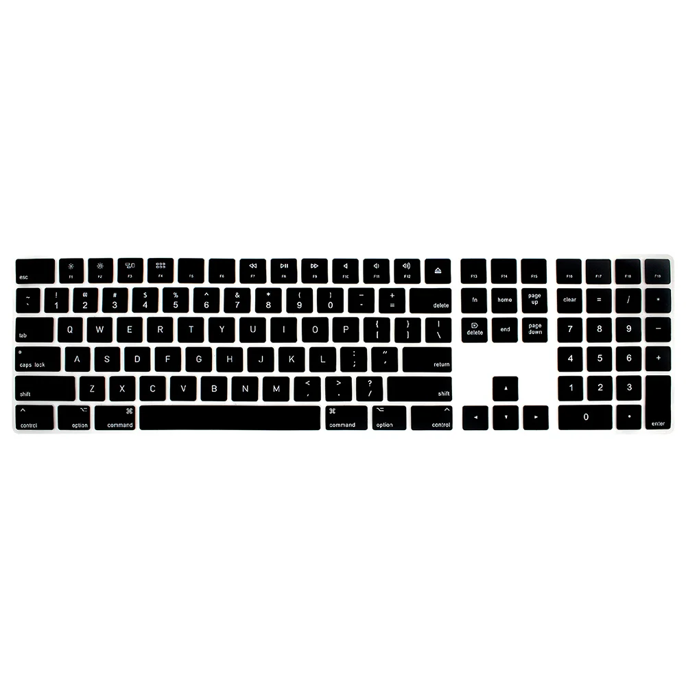Premium Silicone Keyboard Cover for US Layout Apple Magic Keyboard with Numeric Keypad