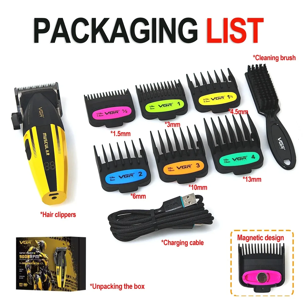 VGR ماكينة حلاقة الشعر رجال ماكينة حلاقة الشعر مكي...