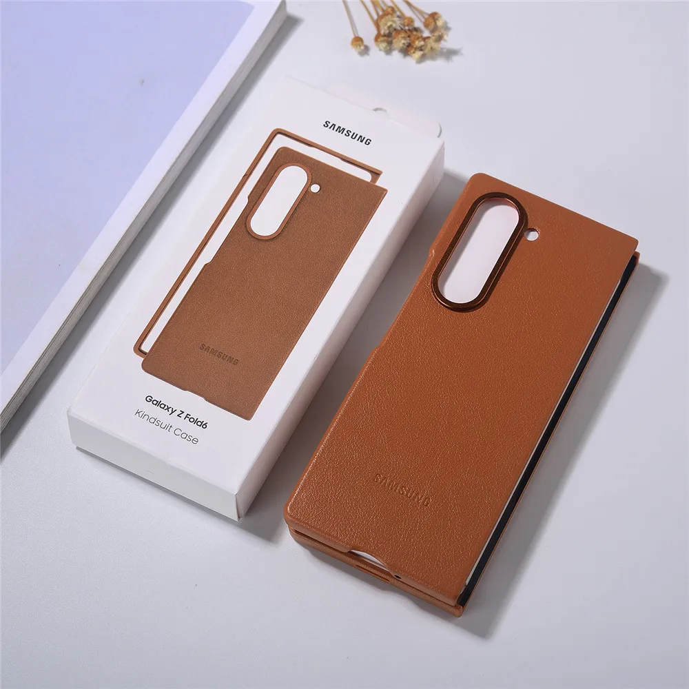 حافظة جلدية أصلية لهاتف سامسونج Z Fold 7 Fold 6 5G...