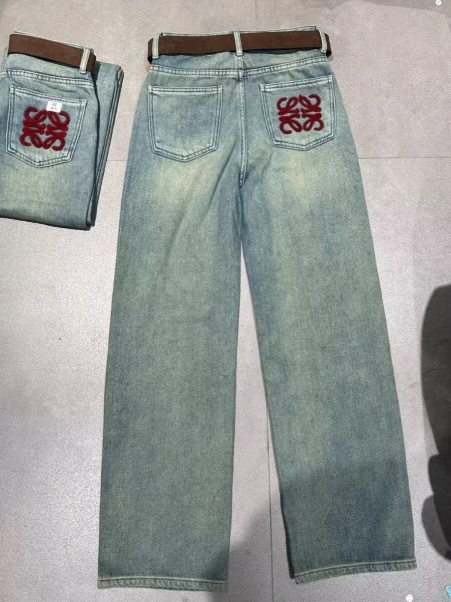 Embroidery Velvet Lined Wide Leg Jeans Winter Design Casual High Waist Baggy Straight Vaqueros Korea New Warm Woman Denim Pants