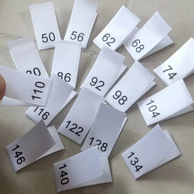 50pcs Satin print Size Label for Kids Number 56-146 Garment Sizing Labels clothing labels,garment labels,sewing labels