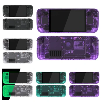 eXtremeRate Replacement Full Set Housing Shell W/Buttons for Steam Deck OLED, Clear DIY Faceplate Back Plate Trackpad Case 1