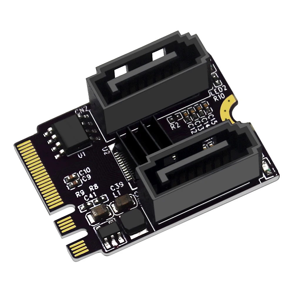M2 To Dual SATA3.0 Hard Disk Adapter Card JMB585 Chipset Solution