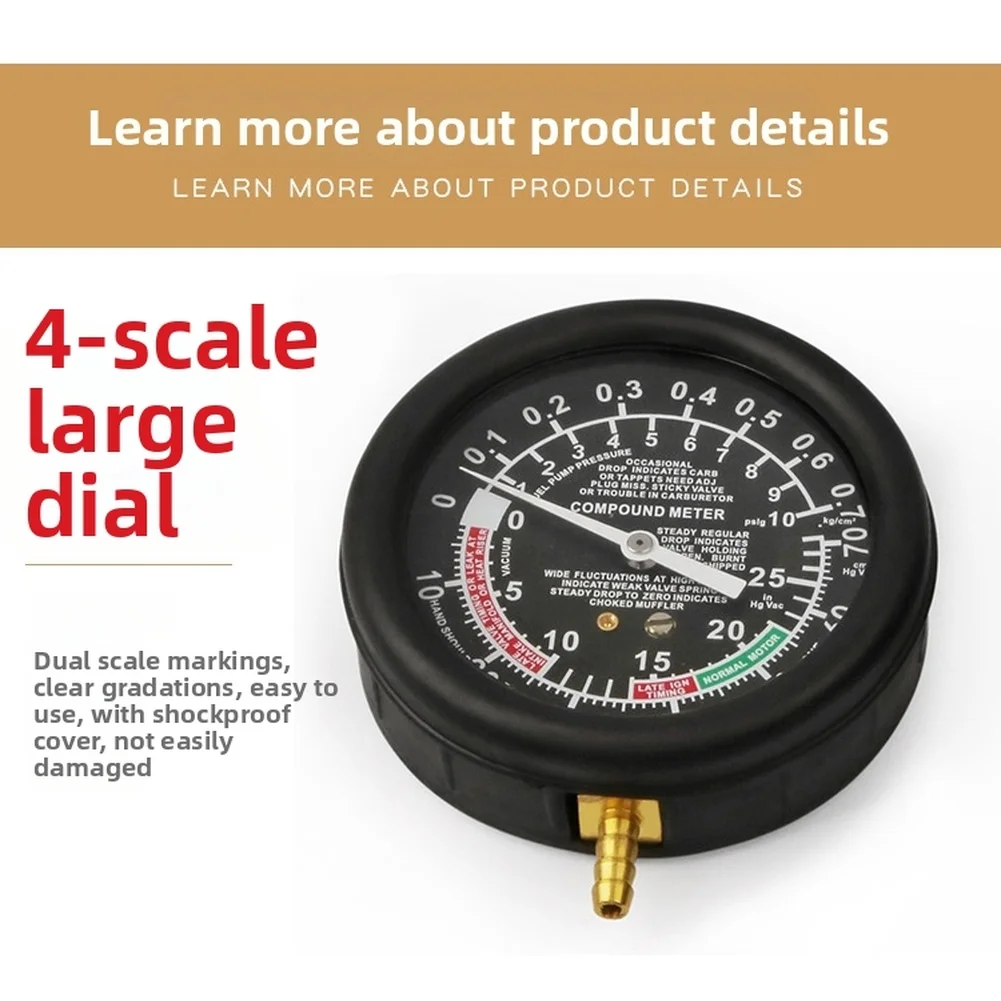 멀티 어댑터 압력 게이지 키트 진단 도구 촉매 변환기 역압 게이지 다용도 차량..