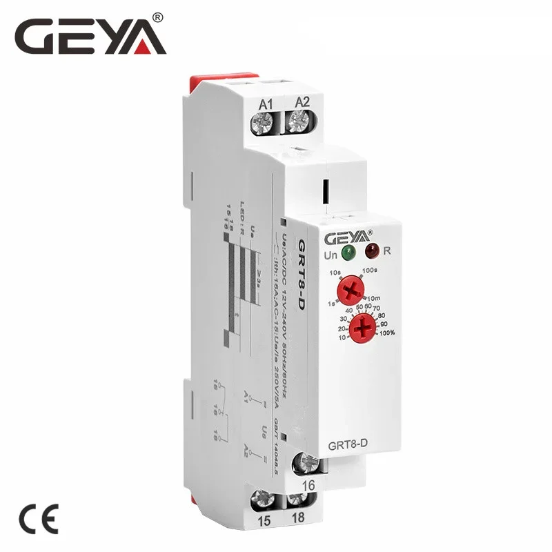 Geya Grt8-d Verdadeiro Atraso Fora sem Fonte de Alimentação ac Ac12v240v Desligamento de Atraso Temporizador Relés Elétricos