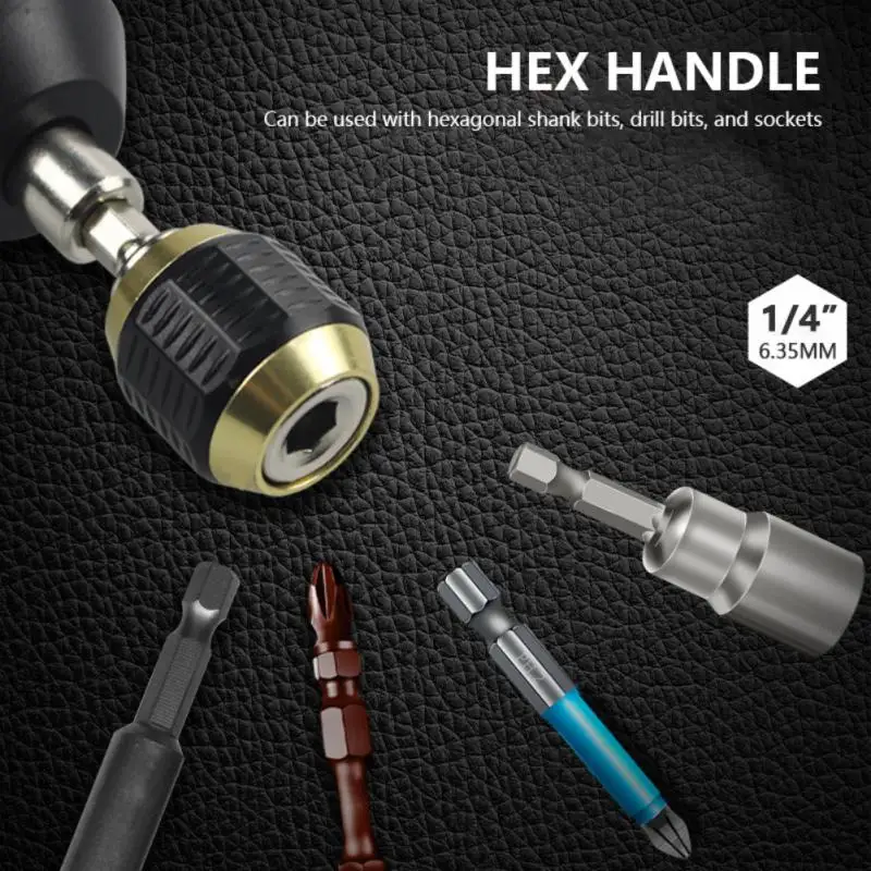 4 Portapuntas Magnéticos 1/4'' Para Taladro O Destornillador - Extensión De Cambio Rápido, Acero Cr-V, Hexágono 6.35 Mm