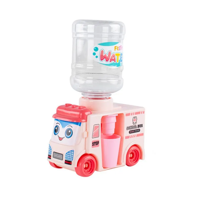 1PC Cute Pink Sliding Car Water Dispenser Kitchen Simulation Toy Kids Role Play Learning Gift for Pretend Play