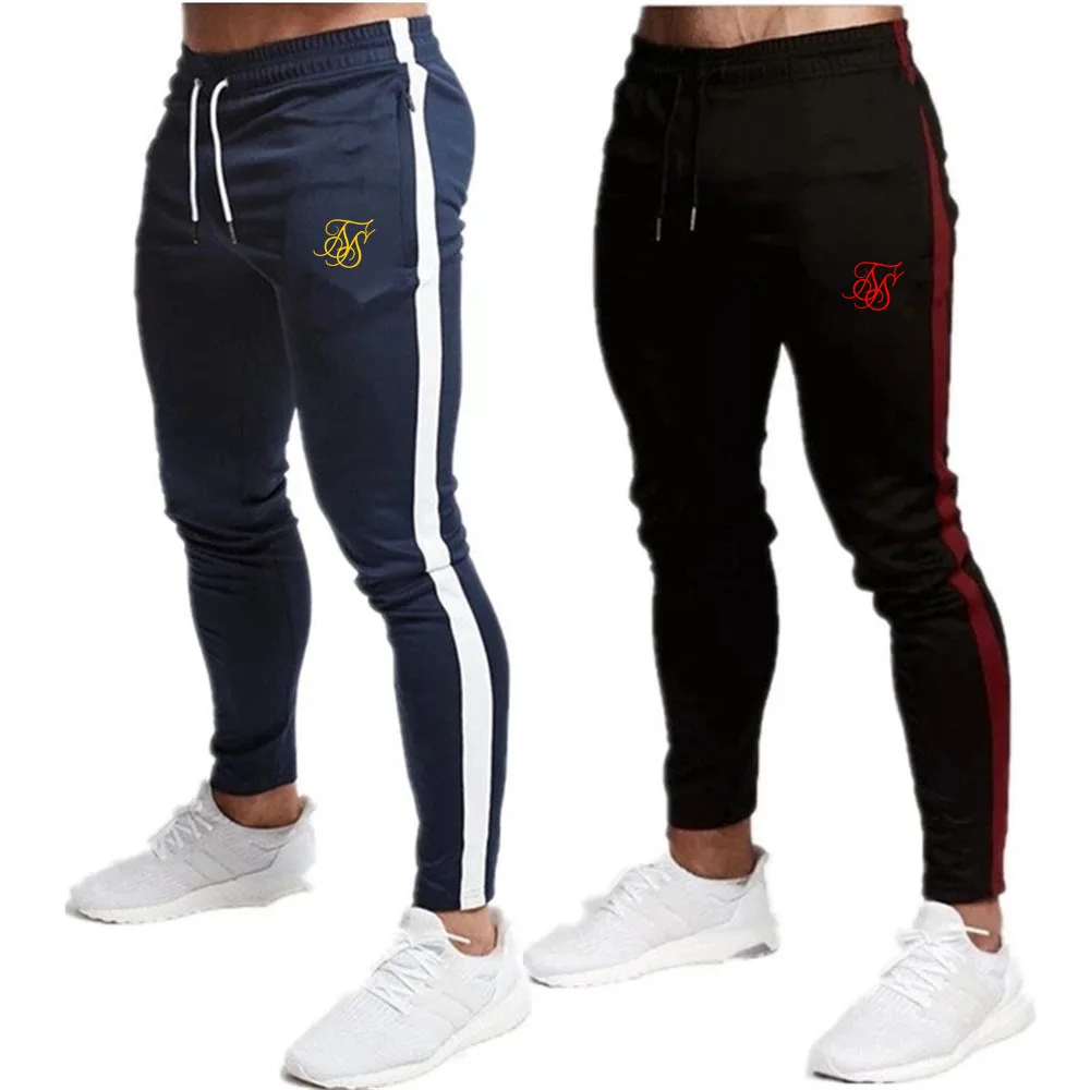 Spring Autumn Gyms Men Joggers Sweatpants Sik Silk Men's Joggers Trousers Sporting Clothing The High Quality Bodybuilding Pants 2021 spring and autumn new high quality men s pure color belt slim work style joggers men s casual pants