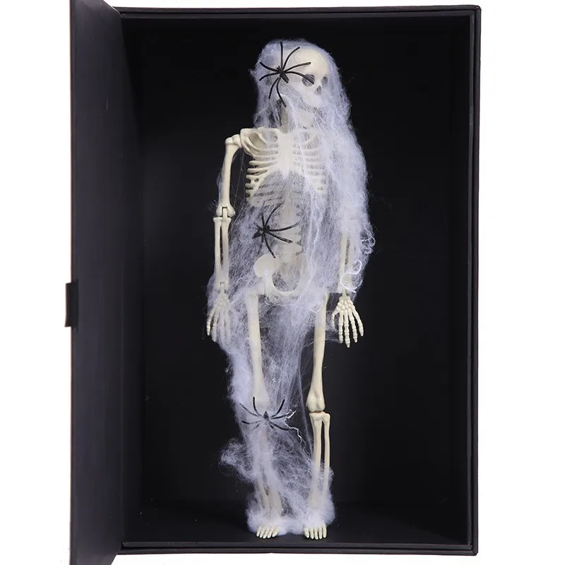 thumbnail image 1 of Skeleton Halloween Decorations 40cm Adjustable Posture Of Human Skeleton Halloween Horror Haunted House Graveyard Ornament, 1 of 5