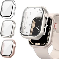 Verre + couvercle pour boîtier de montre Apple 8 7 6 SE 5 9, accessoire iWatch, protecteur d'écran, série Apple watch 44mm 45mm 41mm 40mm 42mm 38mm 1