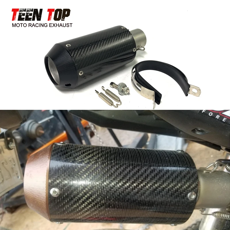 

Universal Motorcycle Exhaust Muffler Carbon Fiber Motobike Muffler DB Killer 51mm Escape Moto RC390 390 Adventure Duke125 Tube