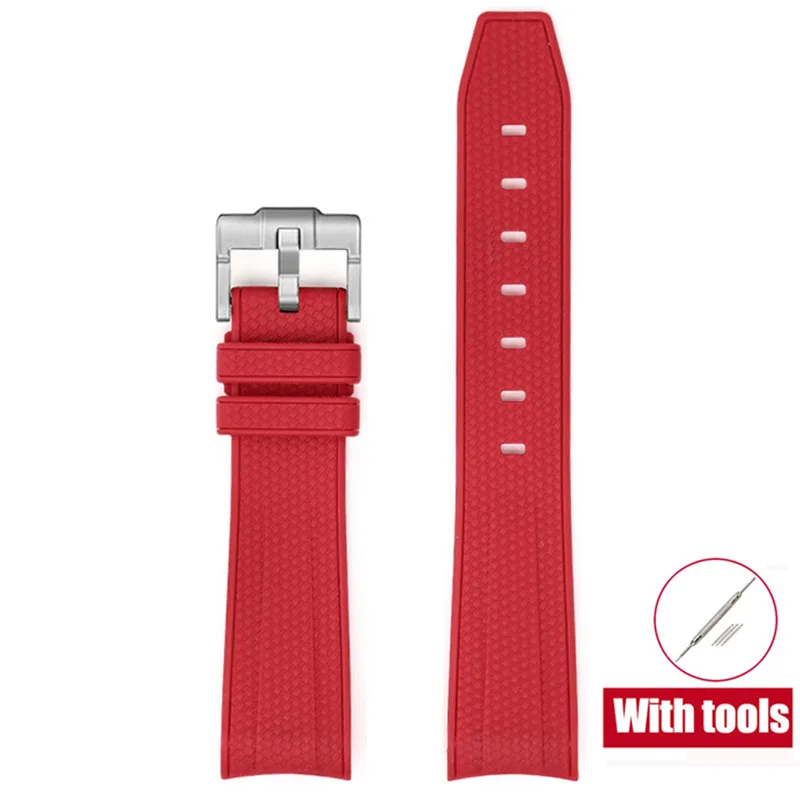 20mm Premium Diving Strap - Arc Curved End TPU Rubber Bracelet with Watch Band Tools