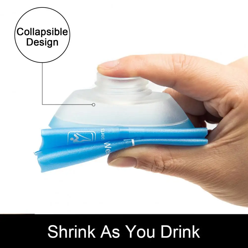 Flask Collapsible Silicone Reusable Water Bottle Outdoor for Running Hiking Cycling Climbing