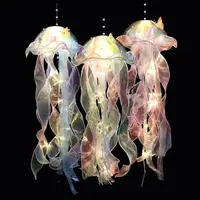 1PC New Gradient Jellyfish Light Decoration LED Light Festival Pendant Courtyard Lighting Handmade Light Small Night Light 1
