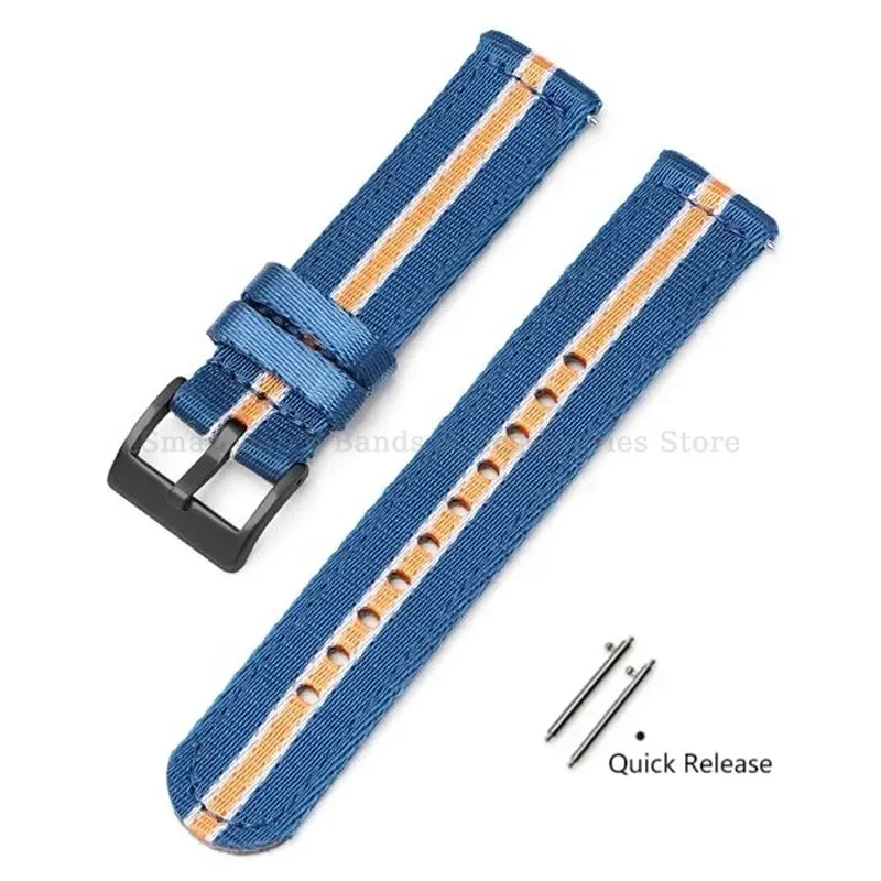 Premium Woven Nylon Watch Band with Quick Release and Stainless Steel Buckle