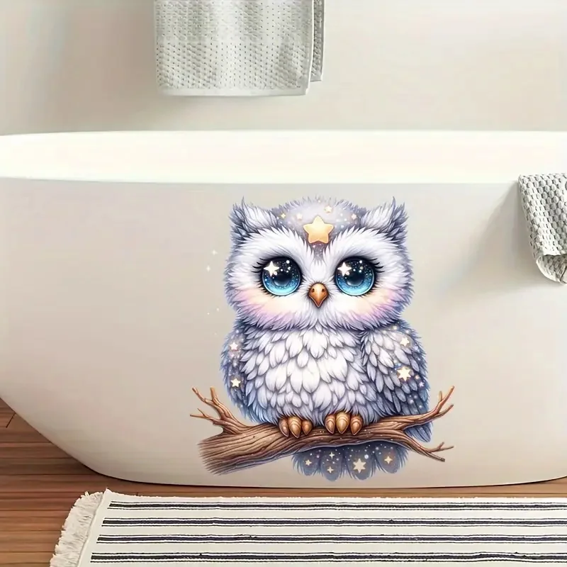 Cartoon Owl Toilet Sticker Bathroom Toilet Seat Decoration Sticker Bathroom Wall Car Home Window Refrigerator