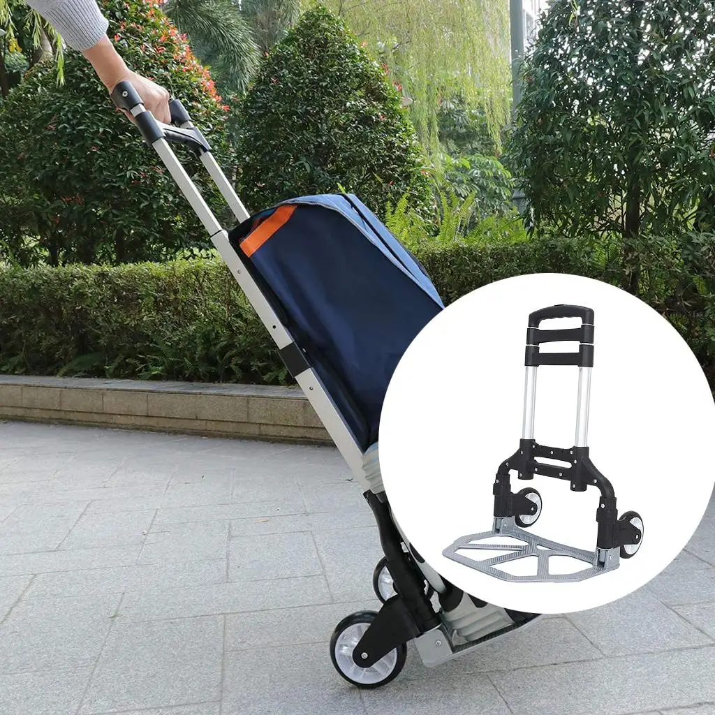 Portable Folding Trolley Collapsible Hand Truck Lightweight Barrow Cart for Luggage Shopping Travel Cart Home Use portable hand cart