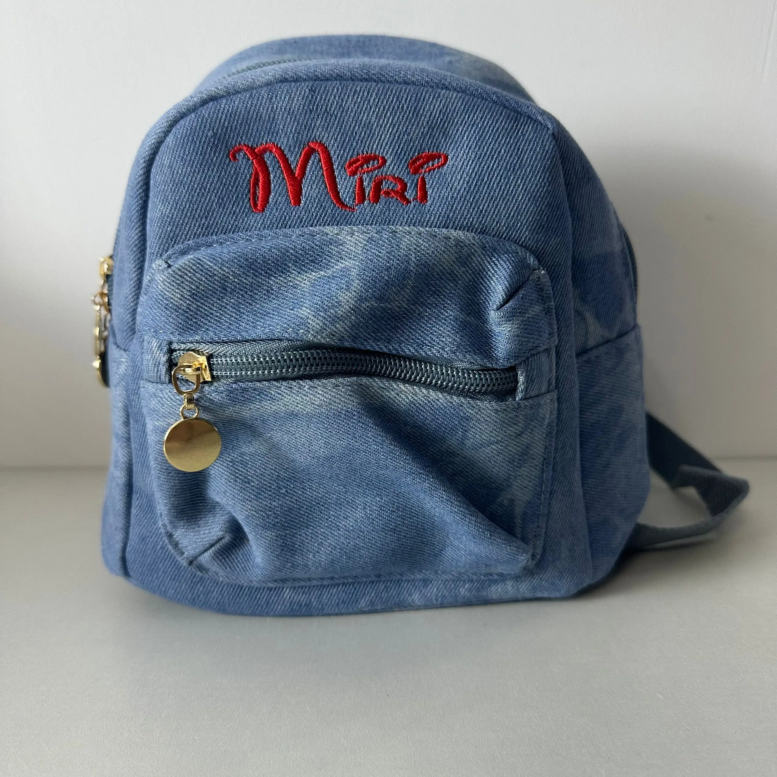 Personalized Customization Mini Vintage Denim Backpack Women's Forest Versatile Schoolbag High Beauty Women's Backpack 2