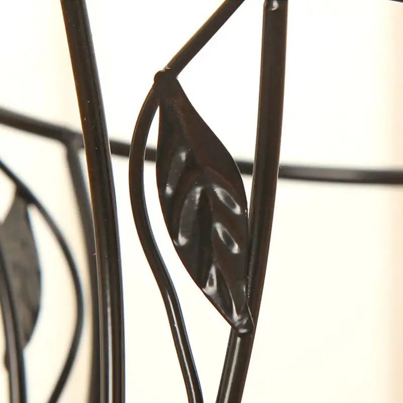 Metal Plant Stands Indoor, 13.5cm Tall, Vintage Corner Plant Stand Holder & Display Rack for Outdoor Garden, Black