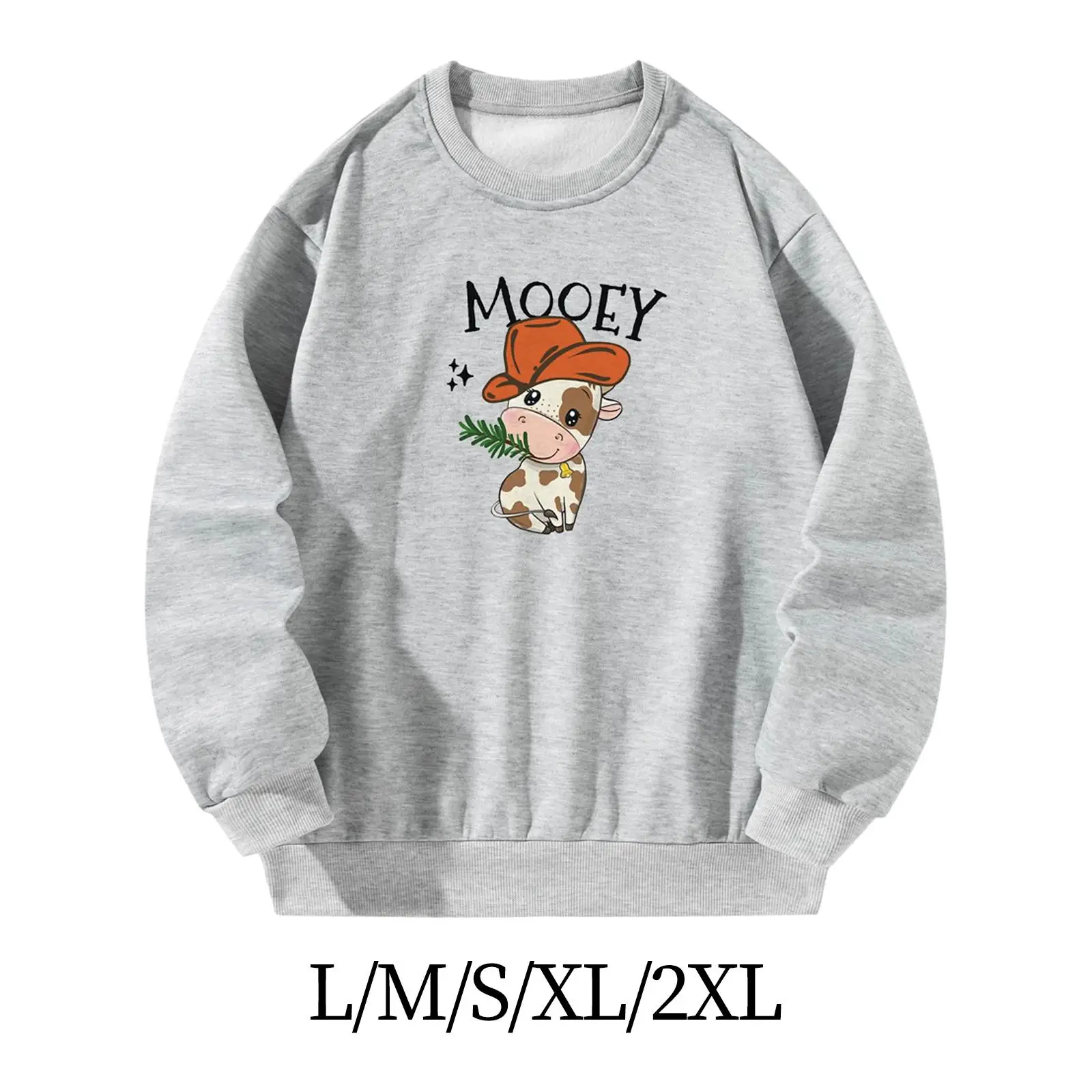 

Women Sweatshirt Casual Printed Grey Shirt Long Sleeve Crewneck Sweatshirt for Vacation Commuting Shopping Autumn New Year Gift
