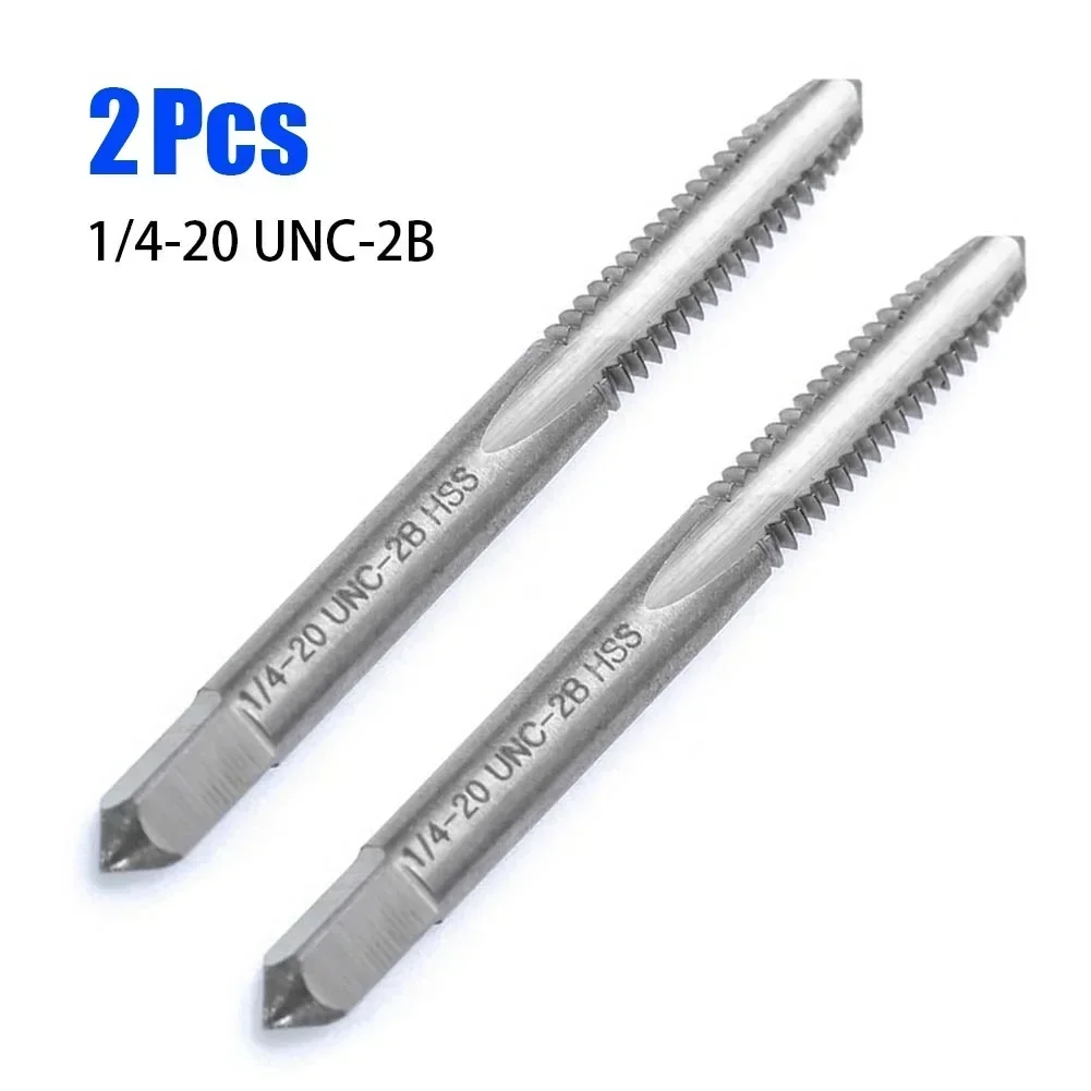 Screw Tap Screw Tap Set Hand Tap And Die Set Hand Tap Tool Set Hand Tap Tool 2pcs 1/4"-20 UNC-2B Taps Machine Thread Tap HSS Right Hand Thread US Screw Tap Drill Machine Plug