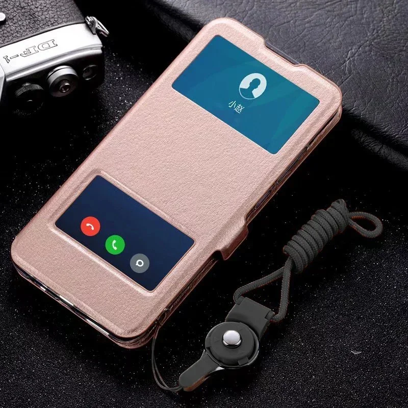 Luxury Window Leather Flip Cover Case - Shockproof Book-Style Design