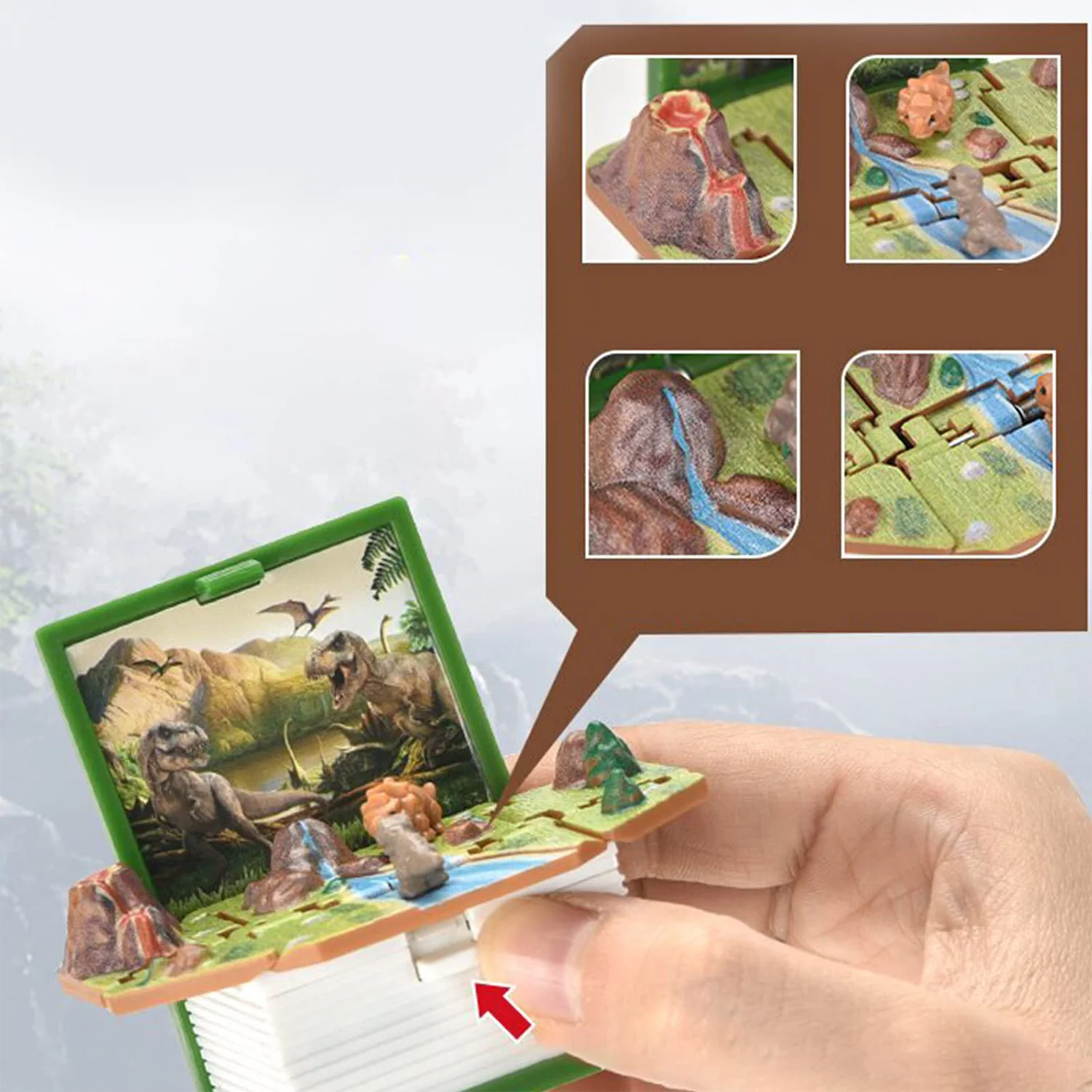 Mini 3D folding book keychain toy, books pop out with unique shapes and novel styles, cognitive puzzle toy 4