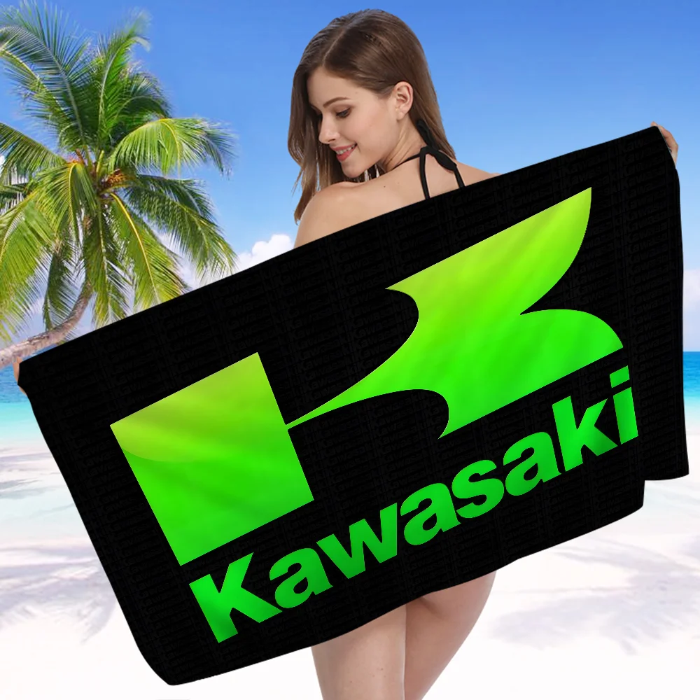 2025 New Kawasaki Motorcycle Racing Microfiber Blanket Quick Drying Beach Towels Oversized Super Absorbent Pool Towel Blanket 5