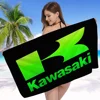 2025 New Kawasaki Motorcycle Racing Microfiber Blanket Quick Drying Beach Towels Oversized Super Absorbent Pool Towel Blanket 5