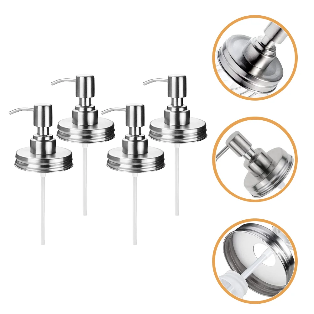 

4 Pcs Foam Dispenser Soap Accessories Jar Pump Mason Lid Lotion Foaming Replacement