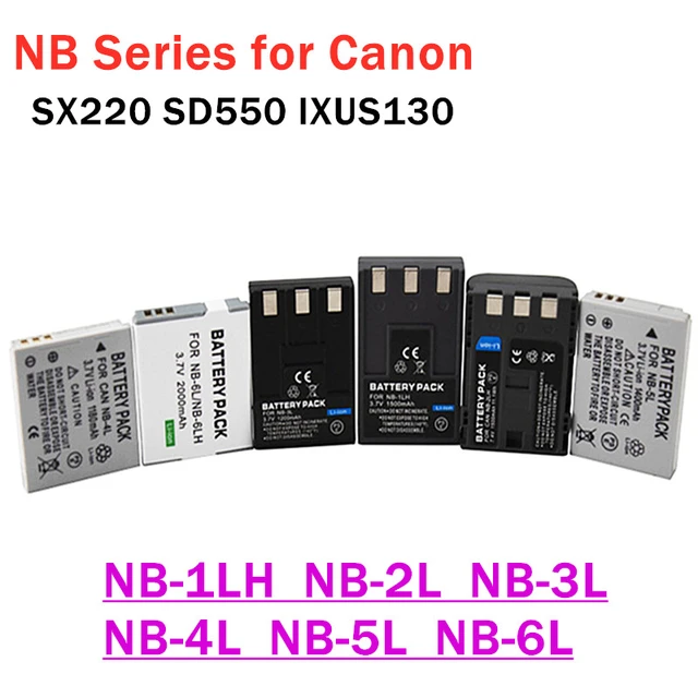 NB Series Canon Camera Battery NB-1LH/1L NB-2L/2LH NB3L NB4L NB5L NB6LH Lion