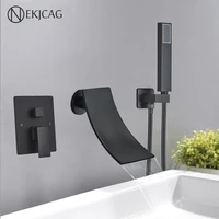 Bathtub Wall Mounted Faucet Set Bathroom Shower Faucet Waterfall Outlet Cold And Hot Mixing Mixer With Bath Tub Spout 1