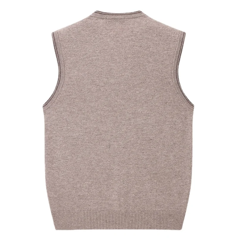 Autumn Winter V-neck Men's Collar Knitted Underlay Cashmere Warm Vest Size XS S M LXL 2XL 3XL 4XL