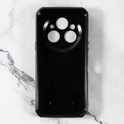 Custodia per telefono in silicone TPU ultra-sottile nera con retro trasparente
