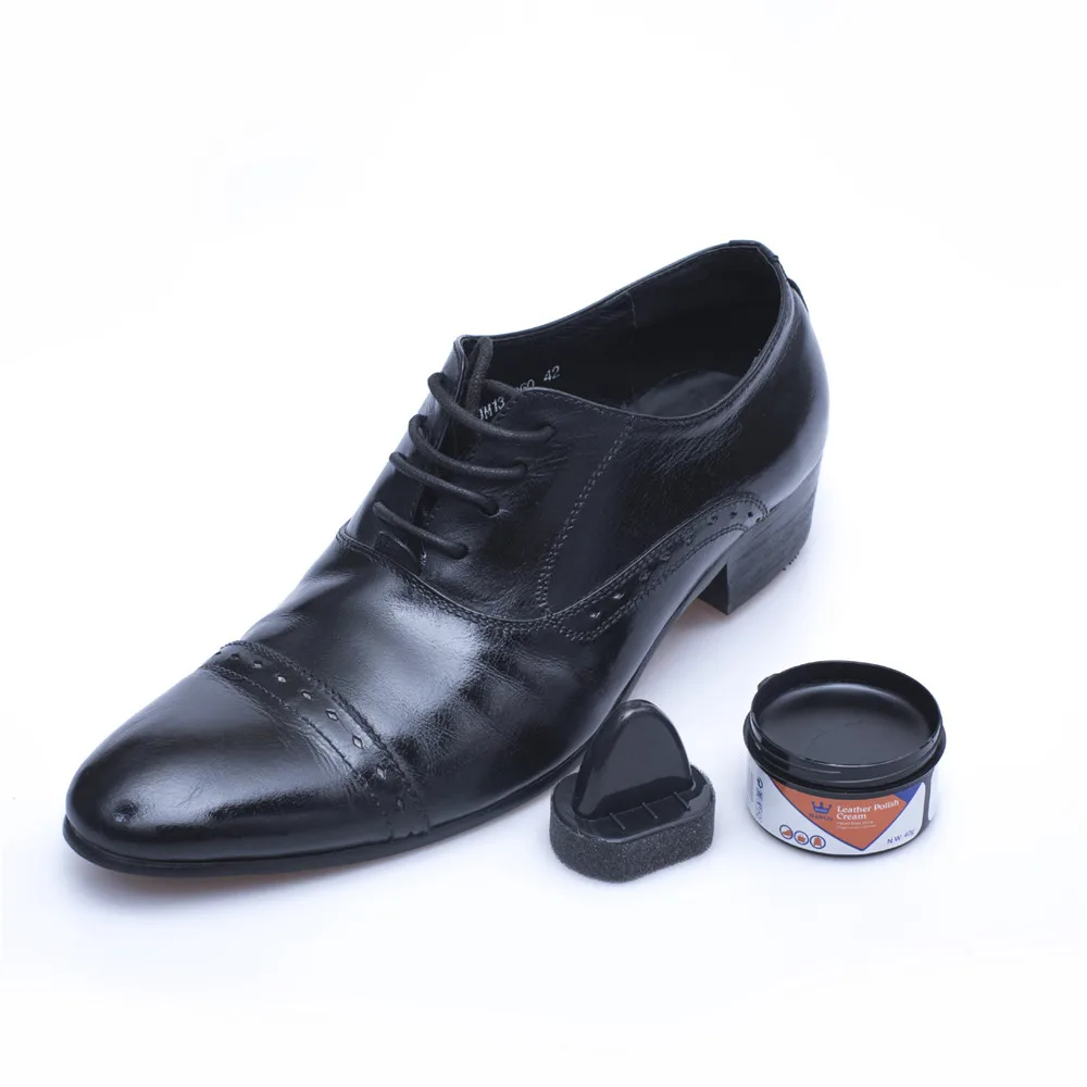 40g Multi-functional White/Black Shoe Polish Colorless Light Shoes Rub Leather Cleaner Shoes Brush Care Sponge Wax TSLM1 4