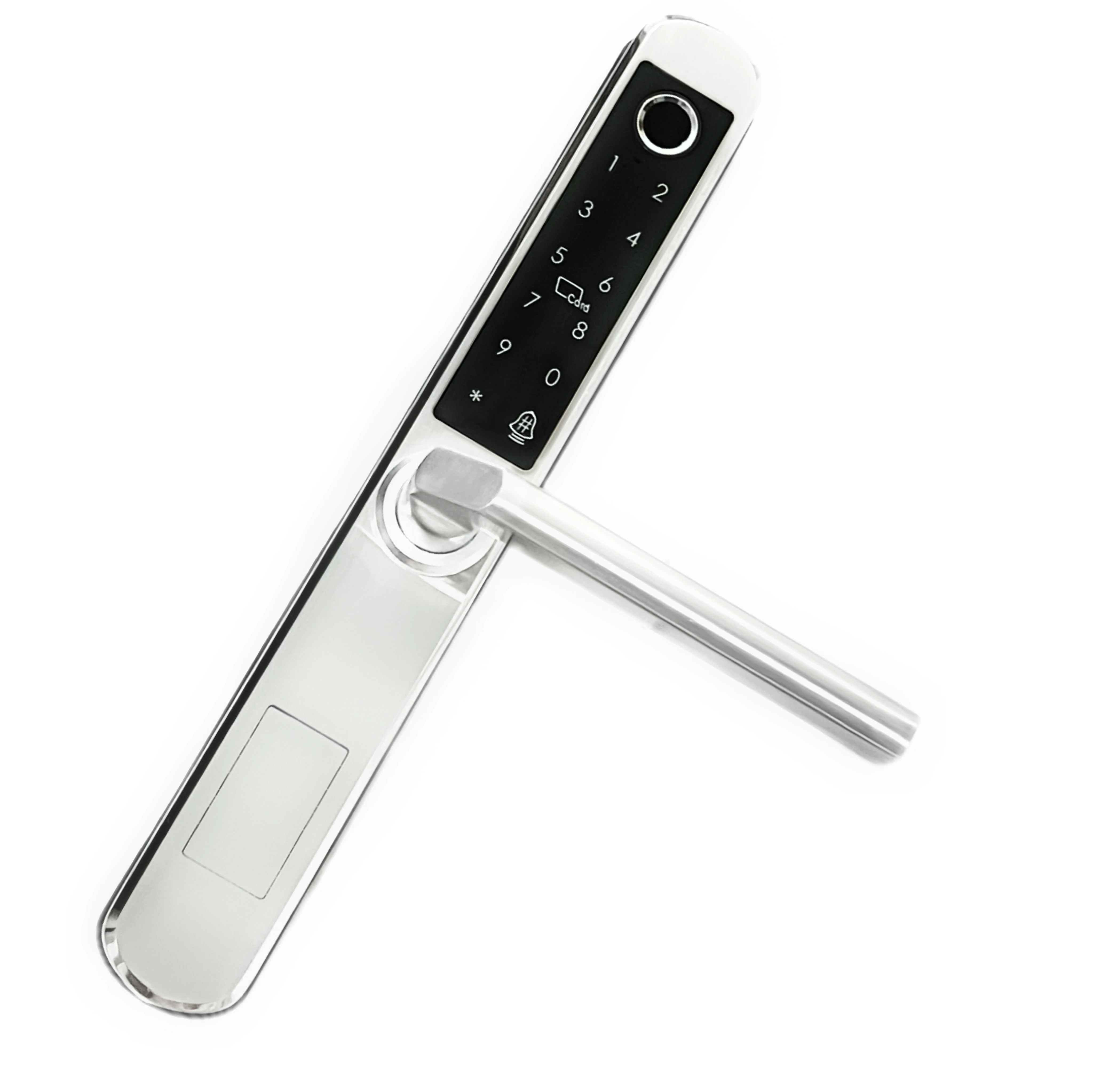 

Серебряный смарт-замок для двери с отпечатком пальца, Bluetooth, Wi-Fi,Android,Apple,IC-карта, ключ, отпечаток пальца, пароль для двери 35-60 мм