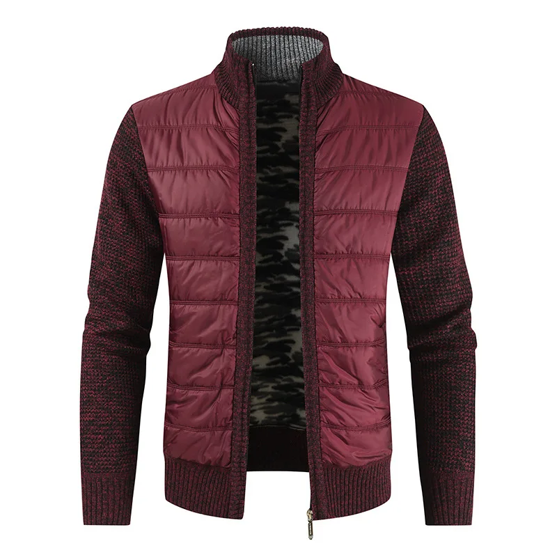 

Men's Cardigan Sweater Autumn Winter New Slim Fit Stand Collar Zipper Jacket Men Solid Cotton Thick Warm Jacket Men's Clothing
