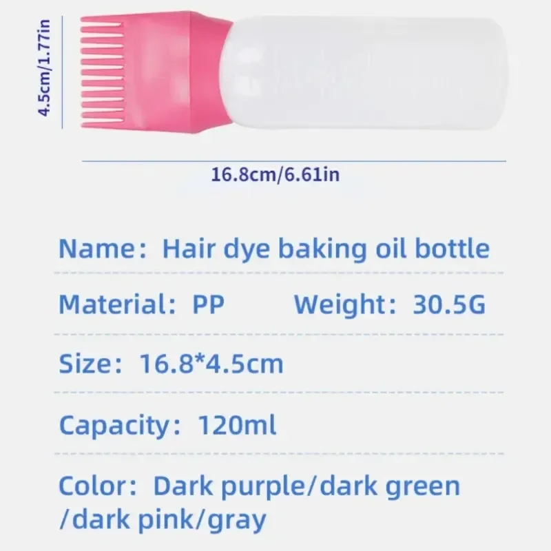 Hair Oil Applicator Bottle Hair Dye Applicator Bottle Hair Dyeing Bottle Hair Dye Bottle Shampoo Bottle Graduated Comb Teeth Salon Treatment Oil Perm Dye Paste Color Plastic Dry Cleaning
