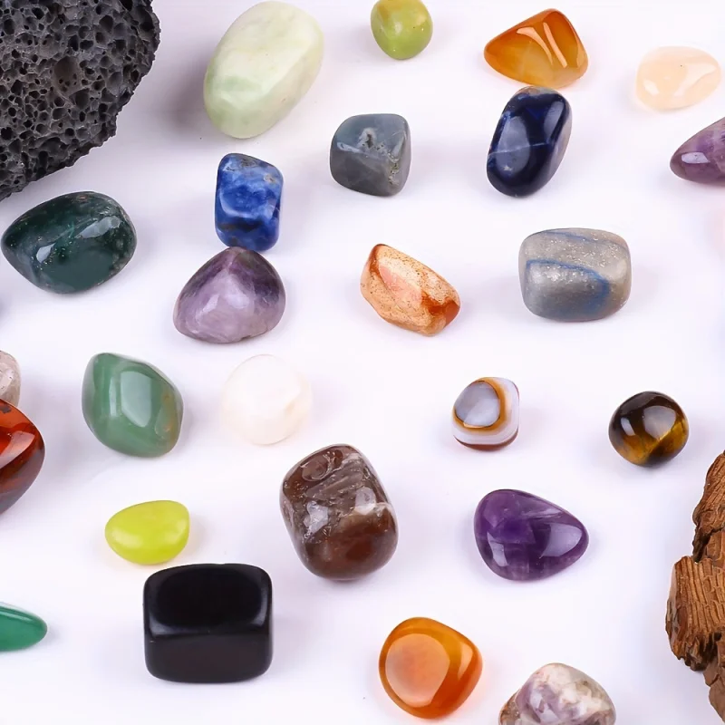 50g Bag Natural Tumbled Stones And Mix Color Crystals Bulk Assorted Tumbled Polished Stones Rocks Gemstones For Home tumbled stones